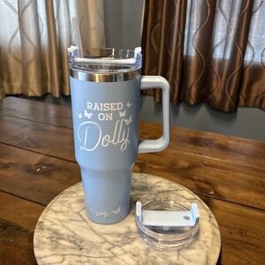 Raised On Dolly Parton 40 Oz Tumbler With Extra Screw On Lid